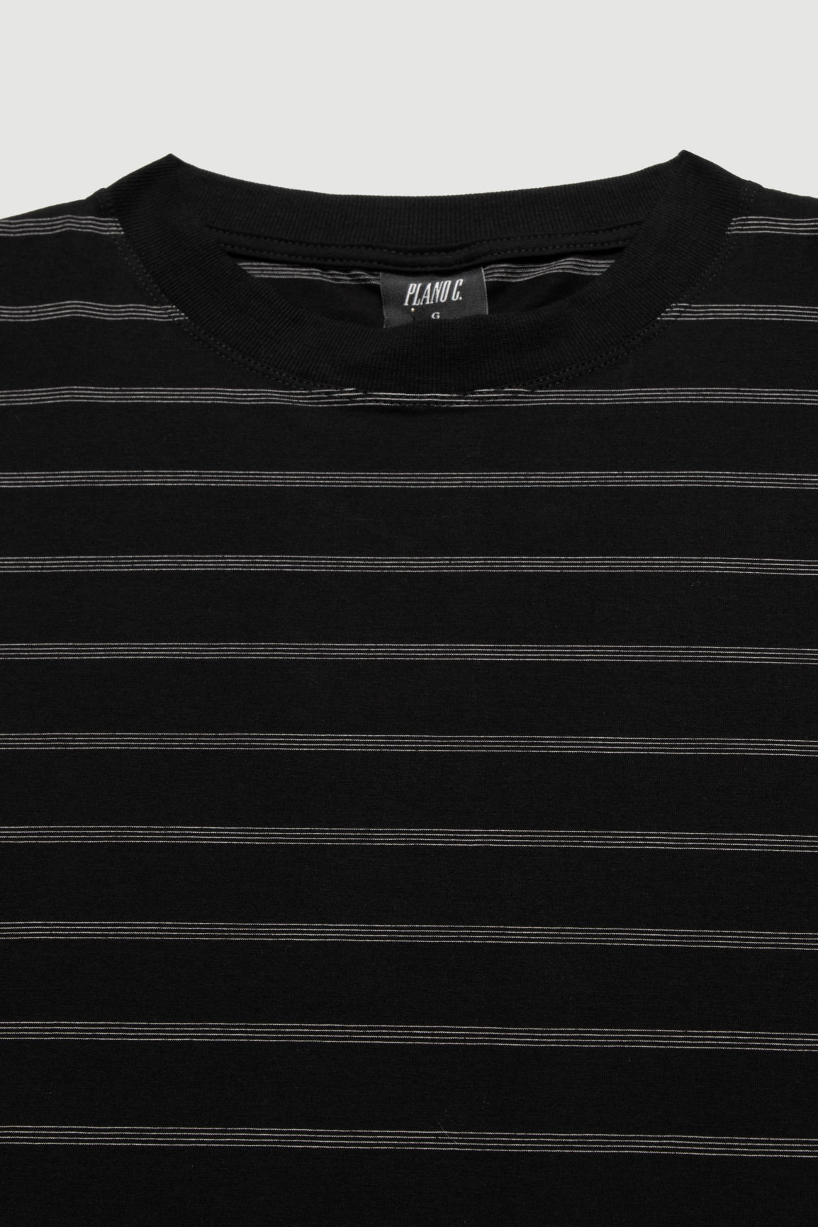 CAMISETA LISTRADA LABEL PRETO-OFF WHITE