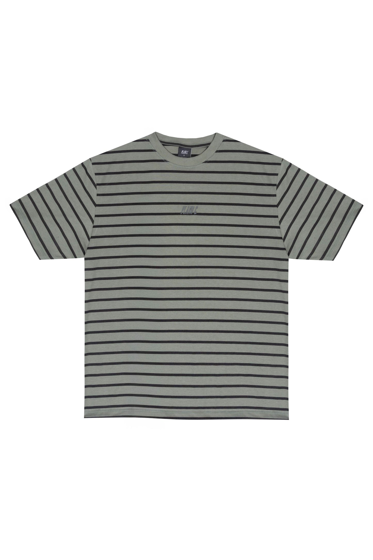CAMISETA LISTRADA "LOGO" OLIVE-BLACK