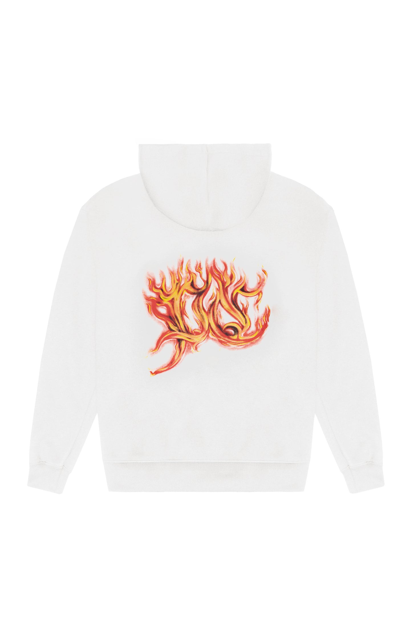 MOLETOM HOODIE "FLAMES" OFF WHITE