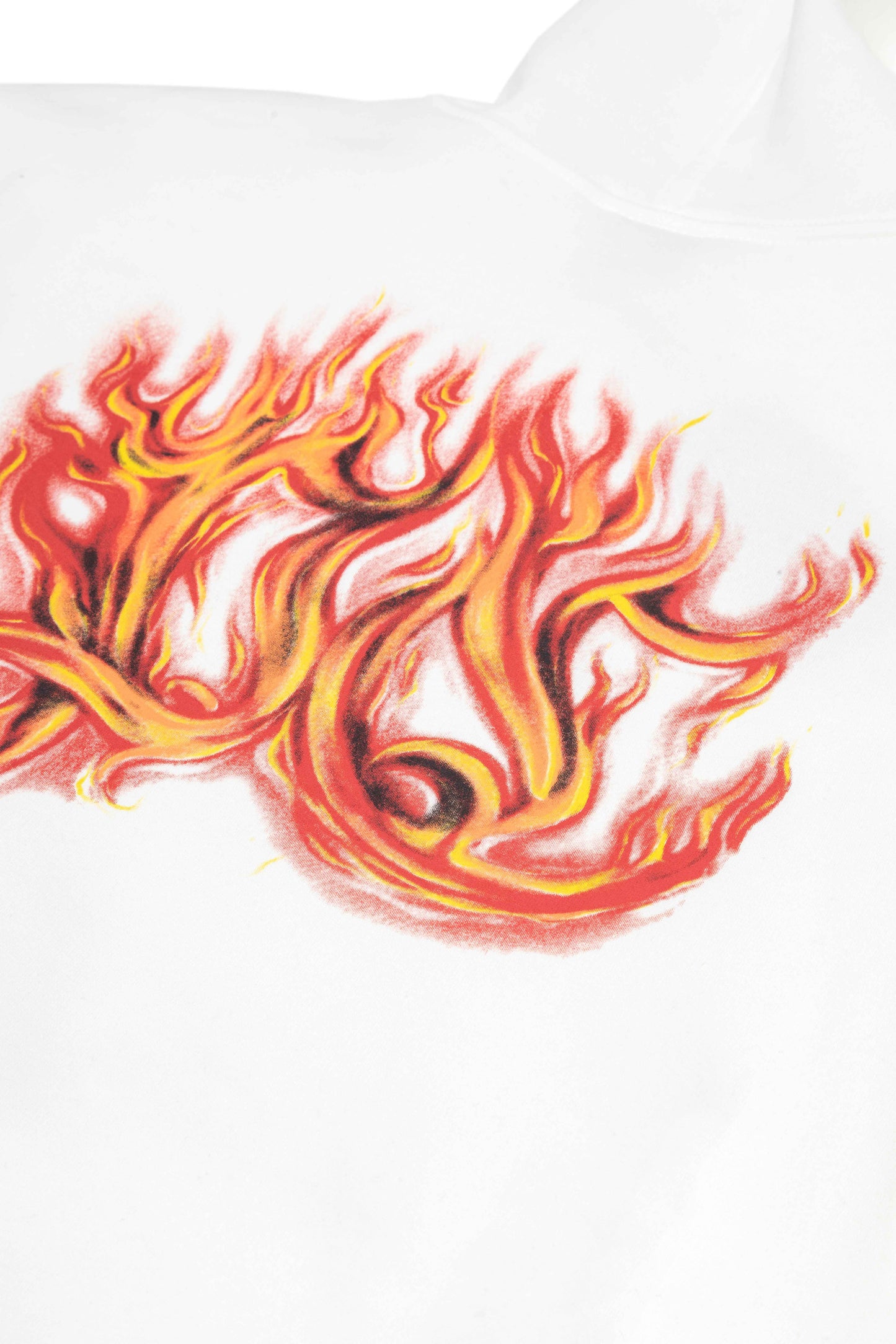 MOLETOM HOODIE "FLAMES" OFF WHITE