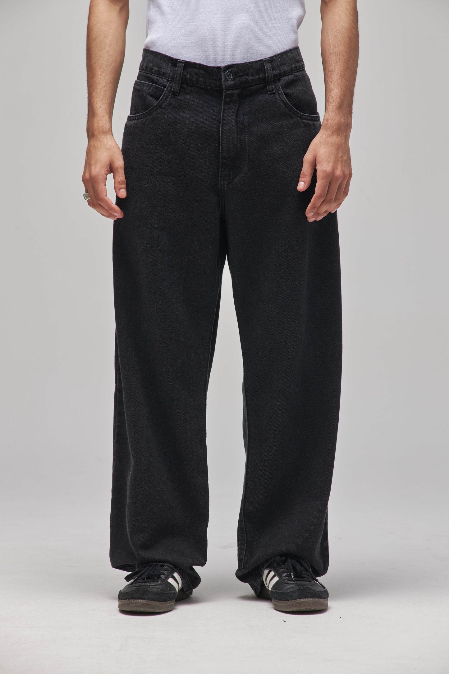 CALÇA WORK DENIM WASHED BLACK