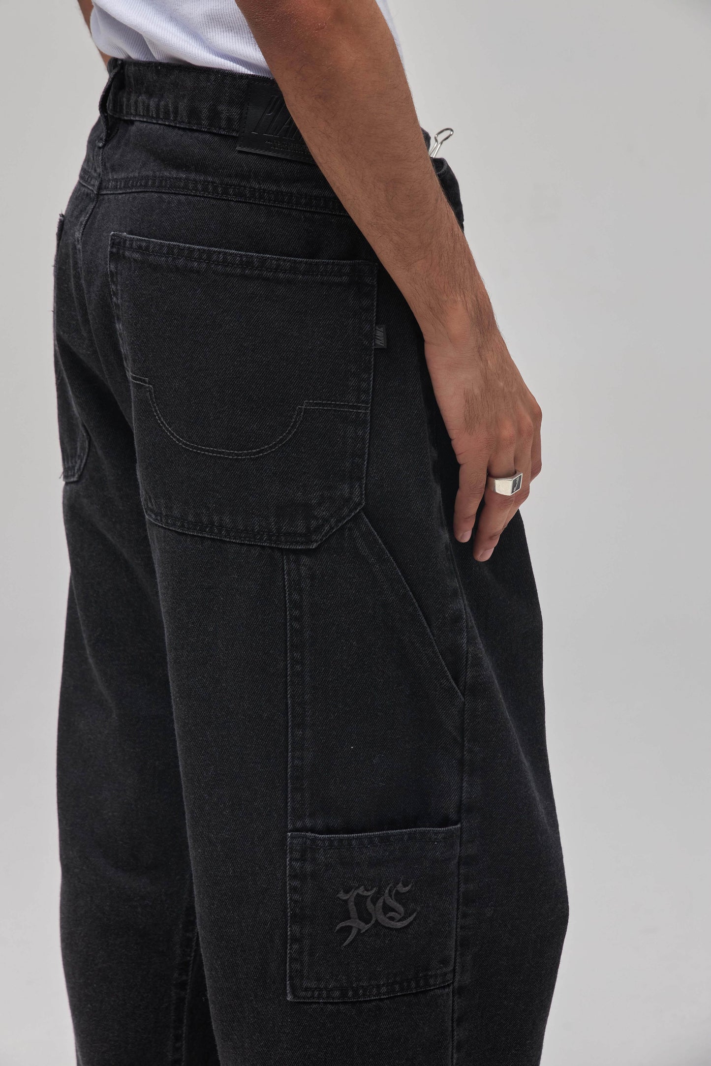 CALÇA WORK DENIM WASHED BLACK