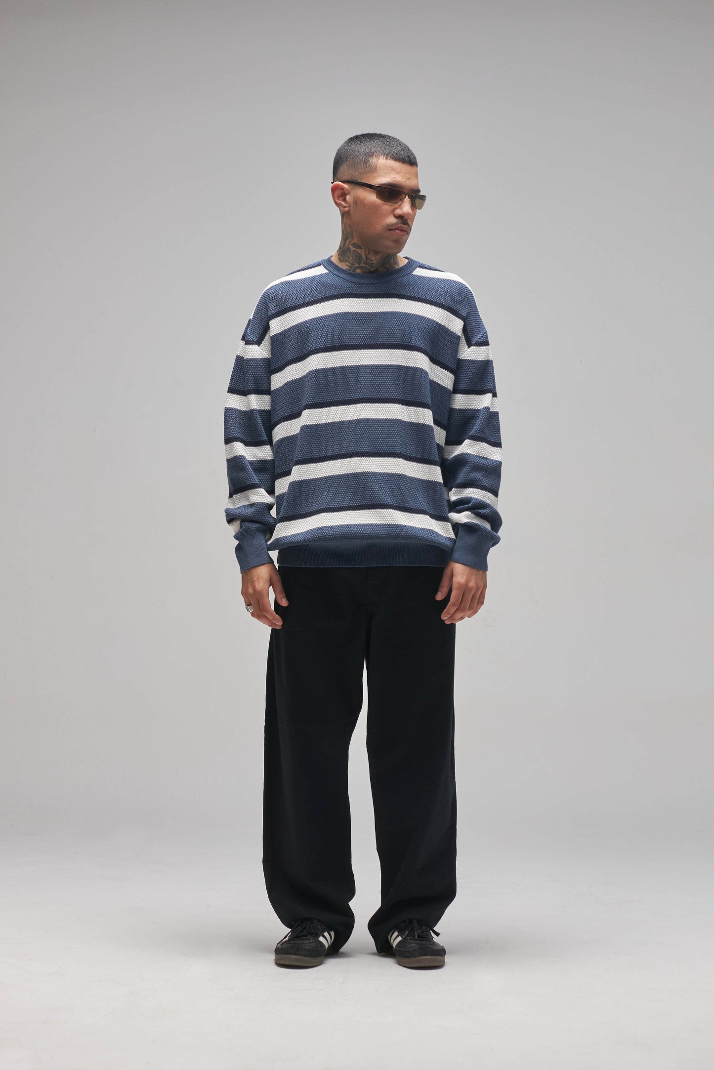SUÉTER TRICOT LISTRADO NAVY/OFF WHITE