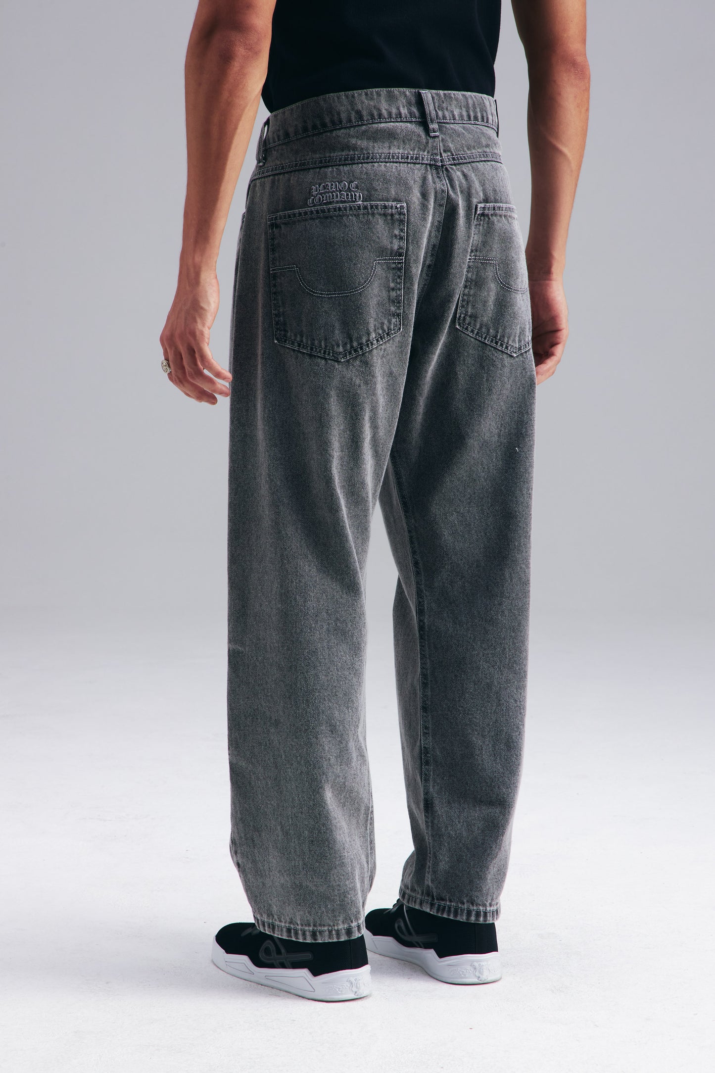 CALÇA BAGGY JEANS - WASHED GREY