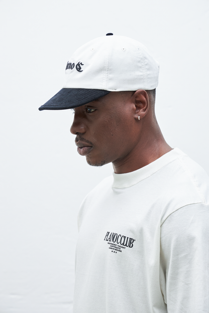 BONÉ COTELÊ 6-PANEL PRETO-OFF WHITE