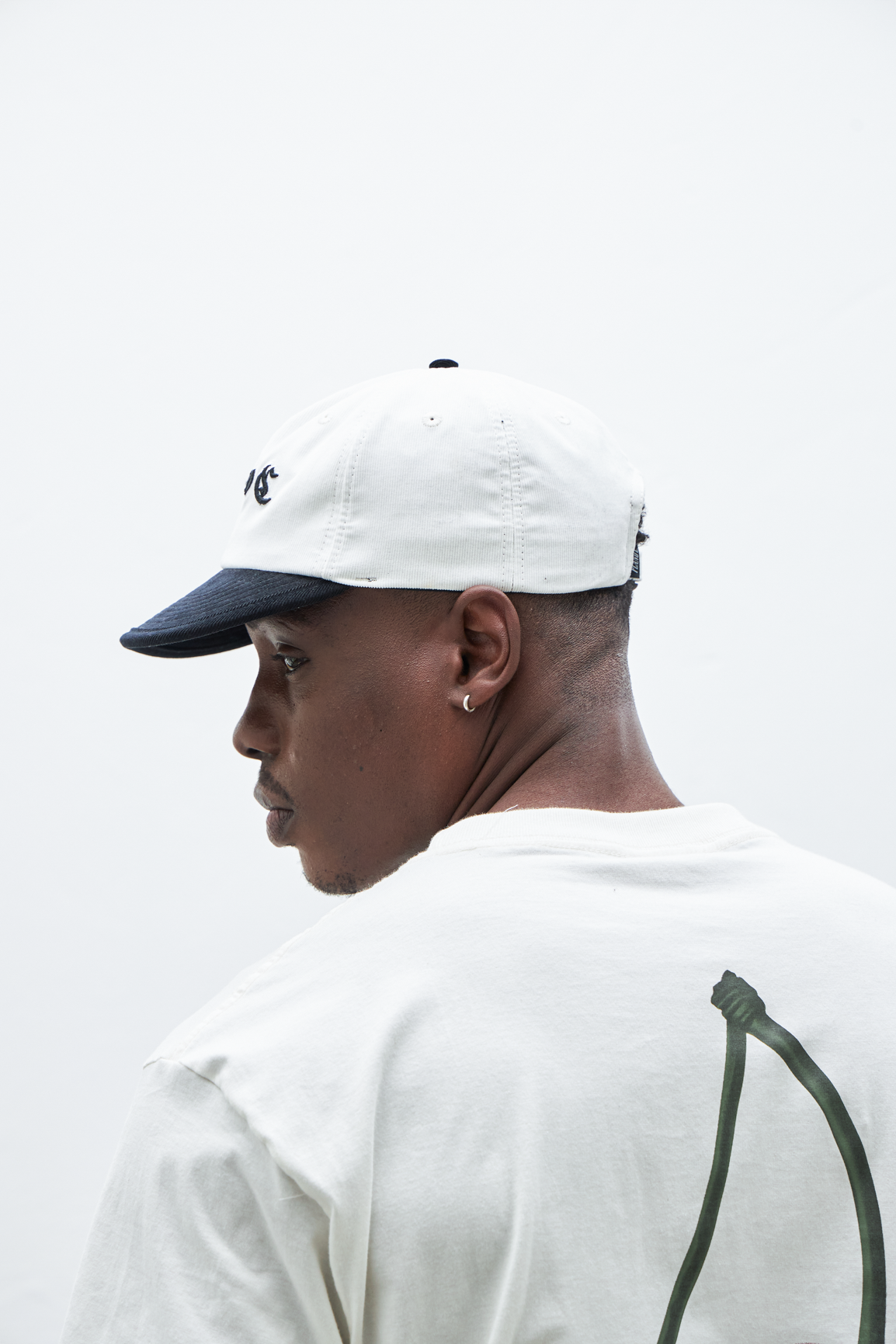 BONÉ COTELÊ 6-PANEL PRETO-OFF WHITE