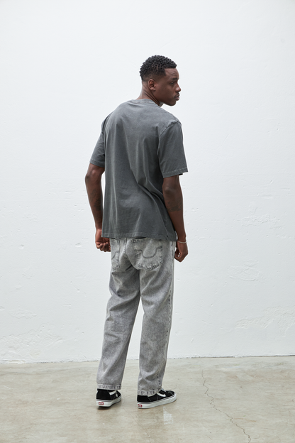 CAMISETA WASH LOGO GRAFITE