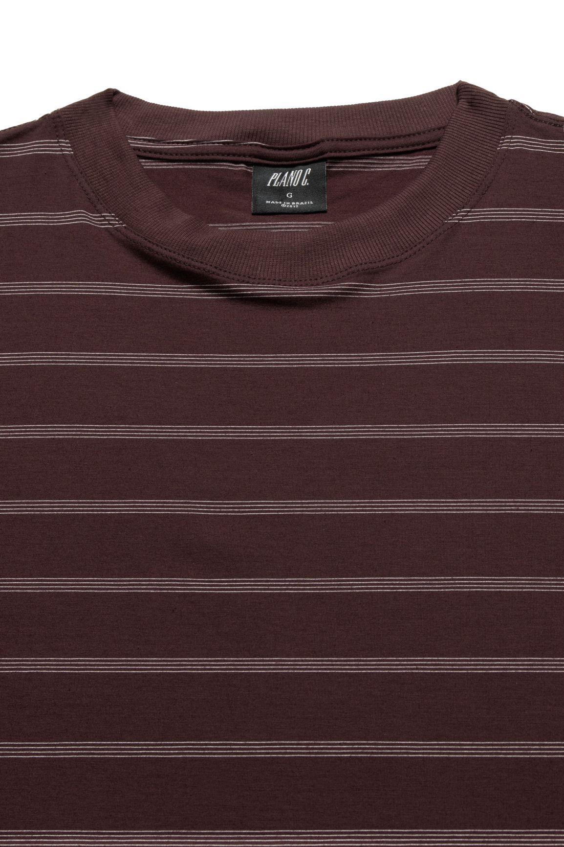 CAMISETA LISTRADA LABEL BORDO-OFF WHITE