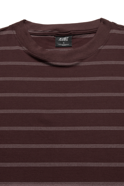 CAMISETA LISTRADA LABEL BORDO-OFF WHITE