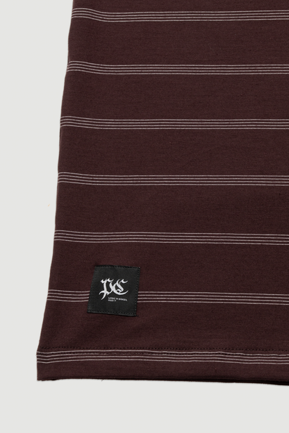 CAMISETA LISTRADA LABEL BORDO-OFF WHITE