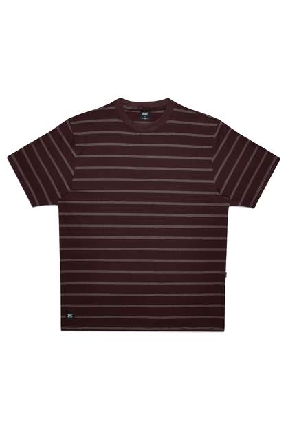 CAMISETA LISTRADA LABEL BORDO-OFF WHITE