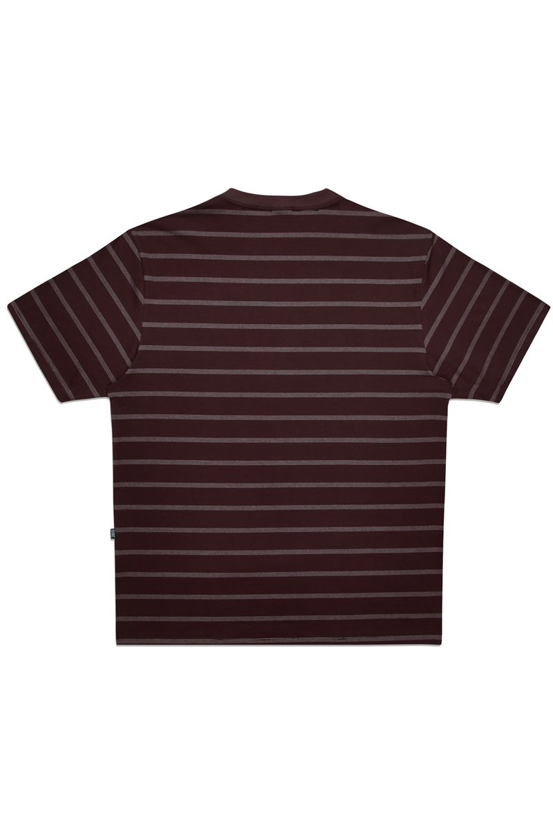 CAMISETA LISTRADA LABEL BORDO-OFF WHITE