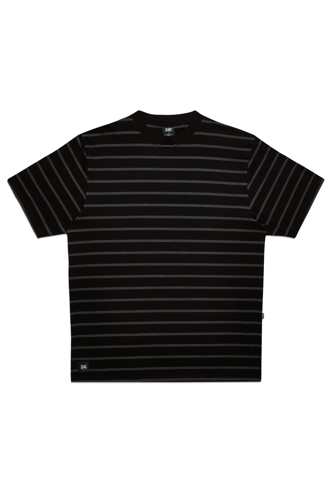 CAMISETA LISTRADA LABEL PRETO-OFF WHITE