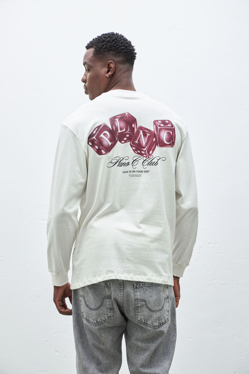 CAMISETA MANGA LONGA DICE ROLLERS MARFIM