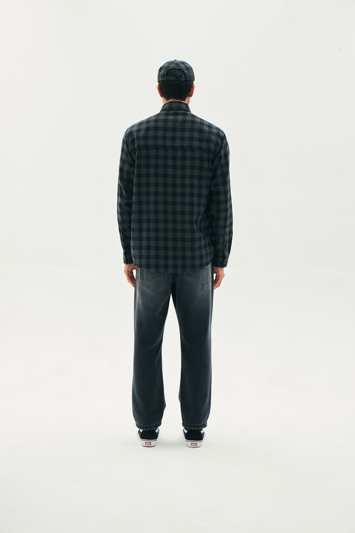 CAMISA SIGNATURE FLANNEL XADREZ PRETO-CINZA