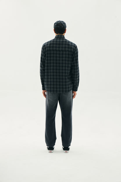 CAMISA SIGNATURE FLANNEL XADREZ PRETO-CINZA