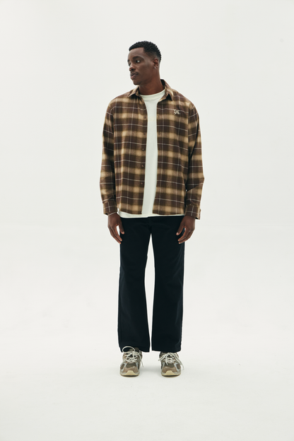 CAMISA DRYLAND FLANNEL XADREZ VERDE-BEGE