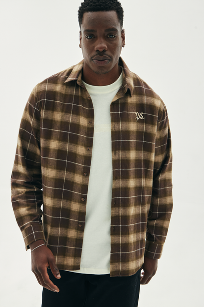 CAMISA DRYLAND FLANNEL XADREZ VERDE-BEGE