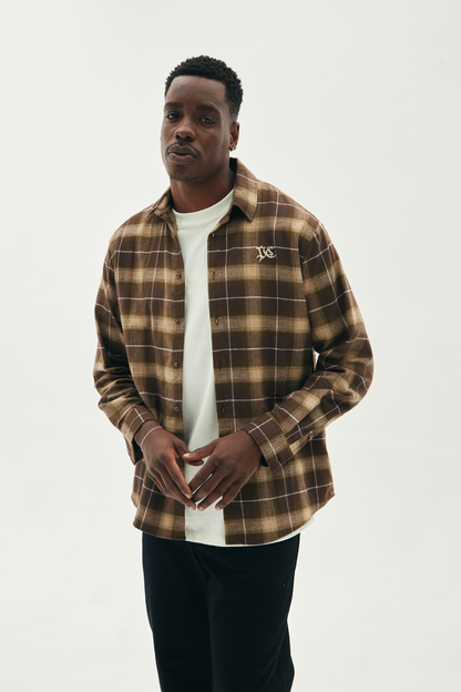 CAMISA DRYLAND FLANNEL XADREZ VERDE-BEGE