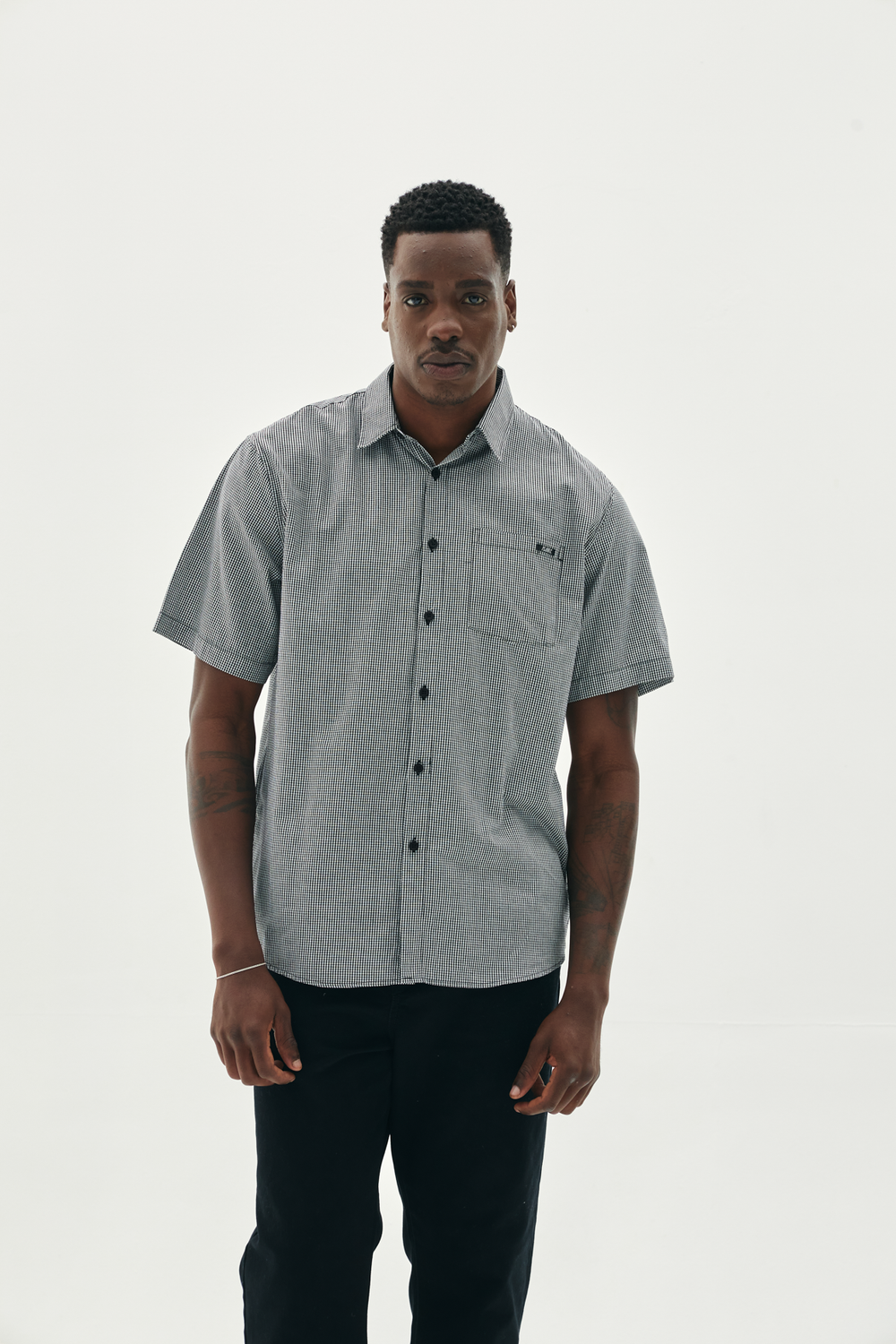 CAMISA GRIDLINE XADREZ PRETO-BRANCO