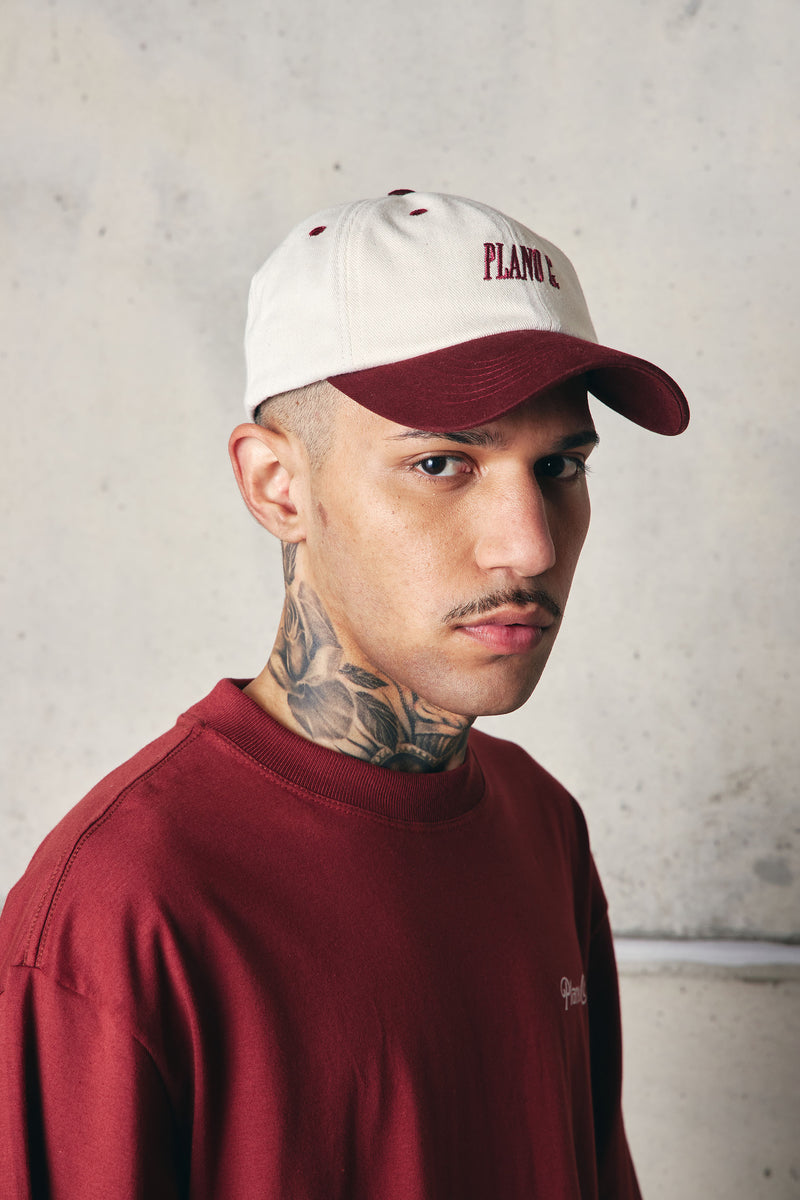 BONÉ DAD HAT "LOGO" OFF-WHITE/BORDO