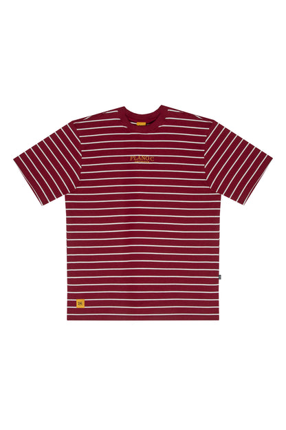 CAMISETA LISTRADA "CORPORATION" BURGUNDY
