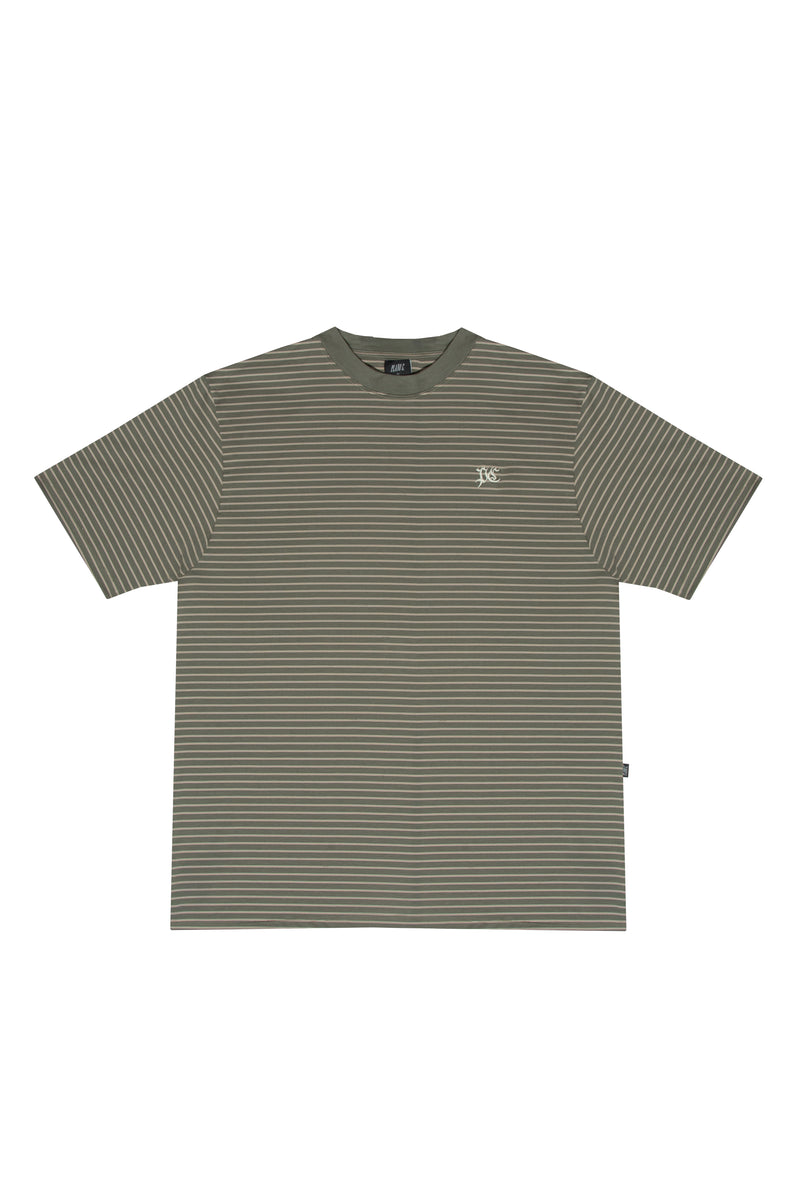 CAMISETA LISTRADA "PC" OLIVE GREEN