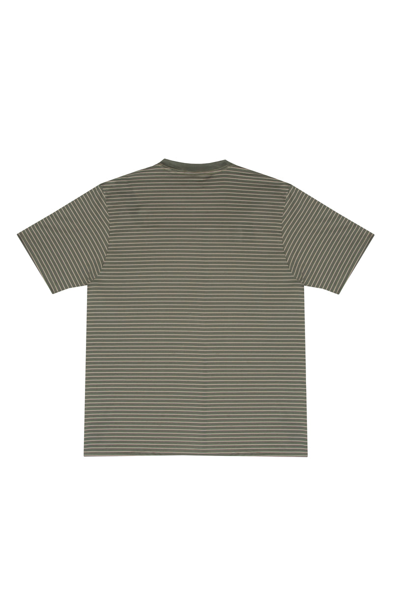 CAMISETA LISTRADA "PC" OLIVE GREEN