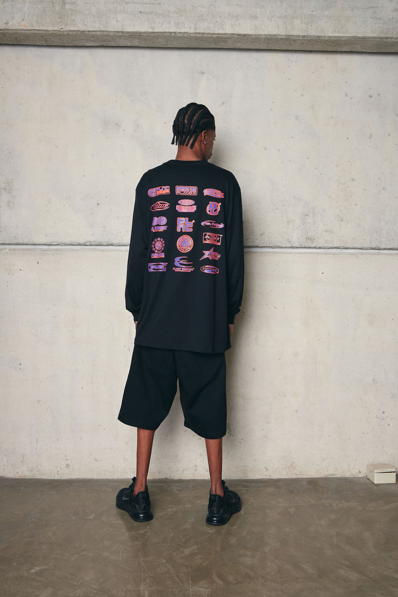 CAMISETA MANGA LONGA "LOGOS" BLACK