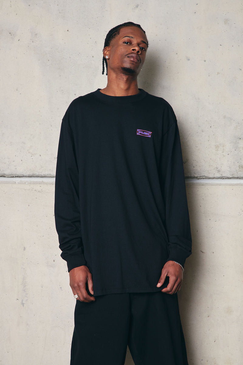 CAMISETA MANGA LONGA "LOGOS" BLACK