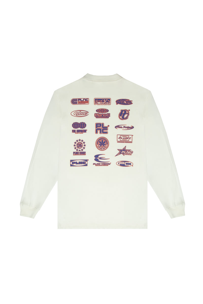 CAMISETA MANGA LONGA "LOGOS" OFF-WHITE
