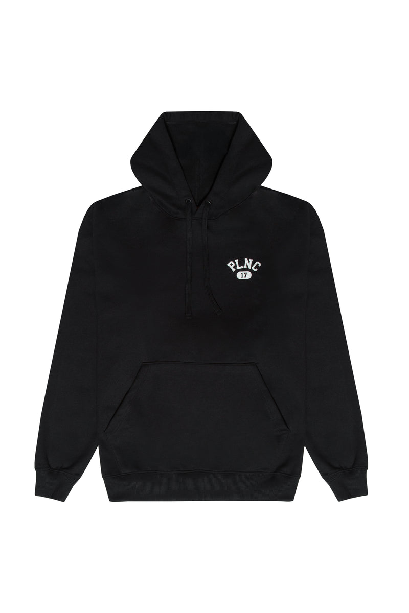 MOLETOM HOODIE "PLNC COLLEGE" BLACK