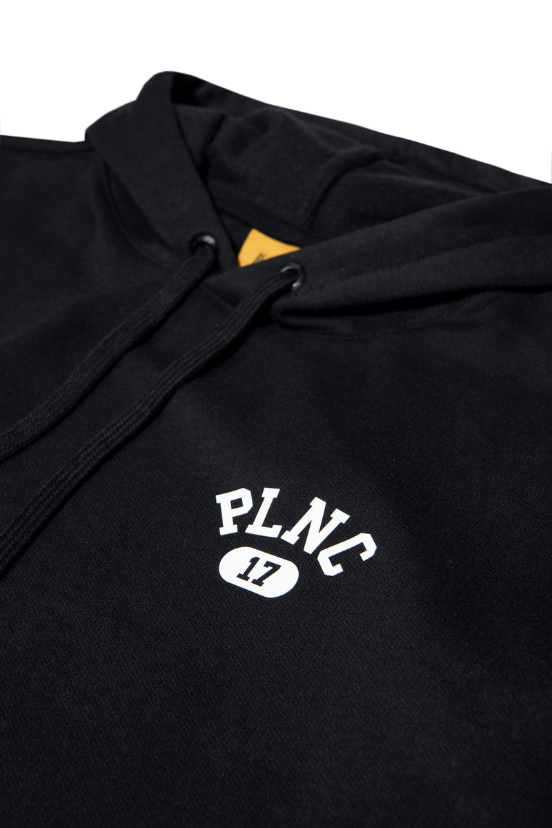 MOLETOM HOODIE "PLNC COLLEGE" BLACK