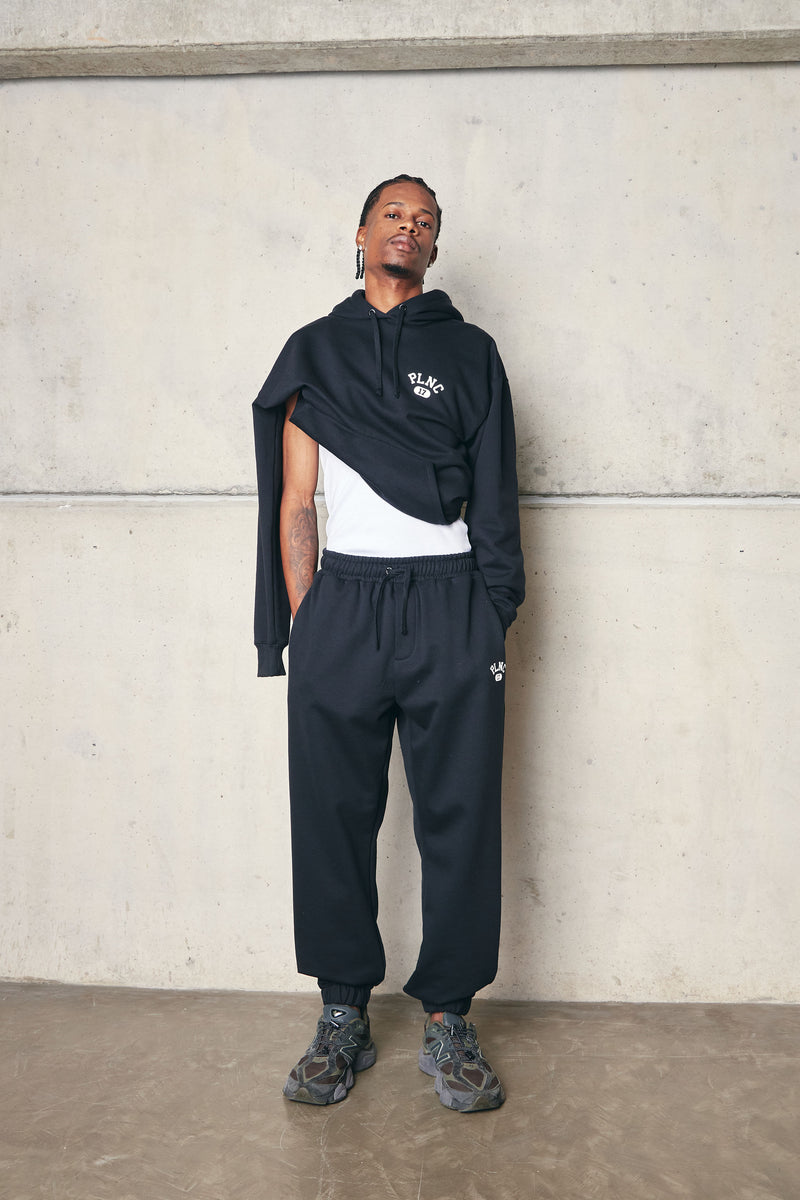 MOLETOM HOODIE "PLNC COLLEGE" BLACK
