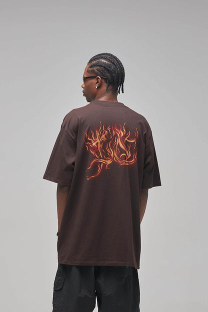 CAMISETA "FLAMES" BROWN