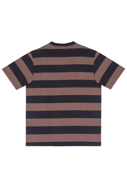 CAMISETA LISTRADA "PC" BLACK-BROWN