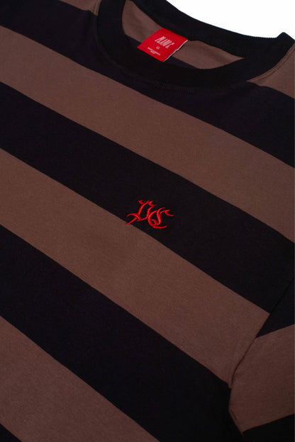 CAMISETA LISTRADA "PC" BLACK-BROWN