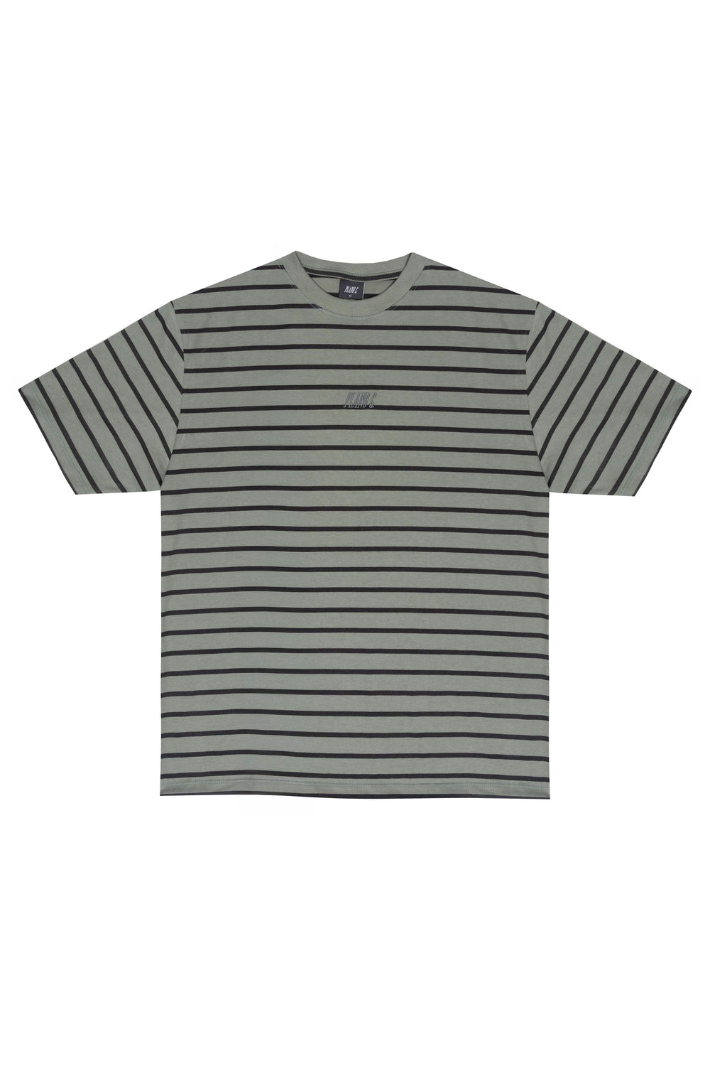 CAMISETA LISTRADA  "LOGO" OLIVE-BLACK