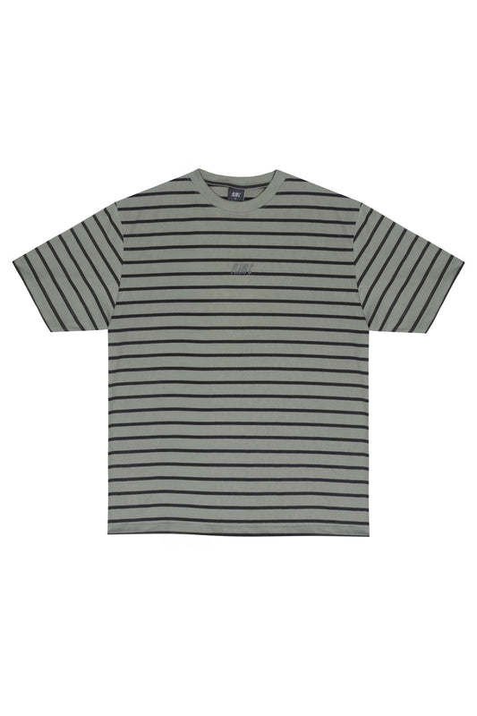 CAMISETA LISTRADA  "LOGO" OLIVE-BLACK