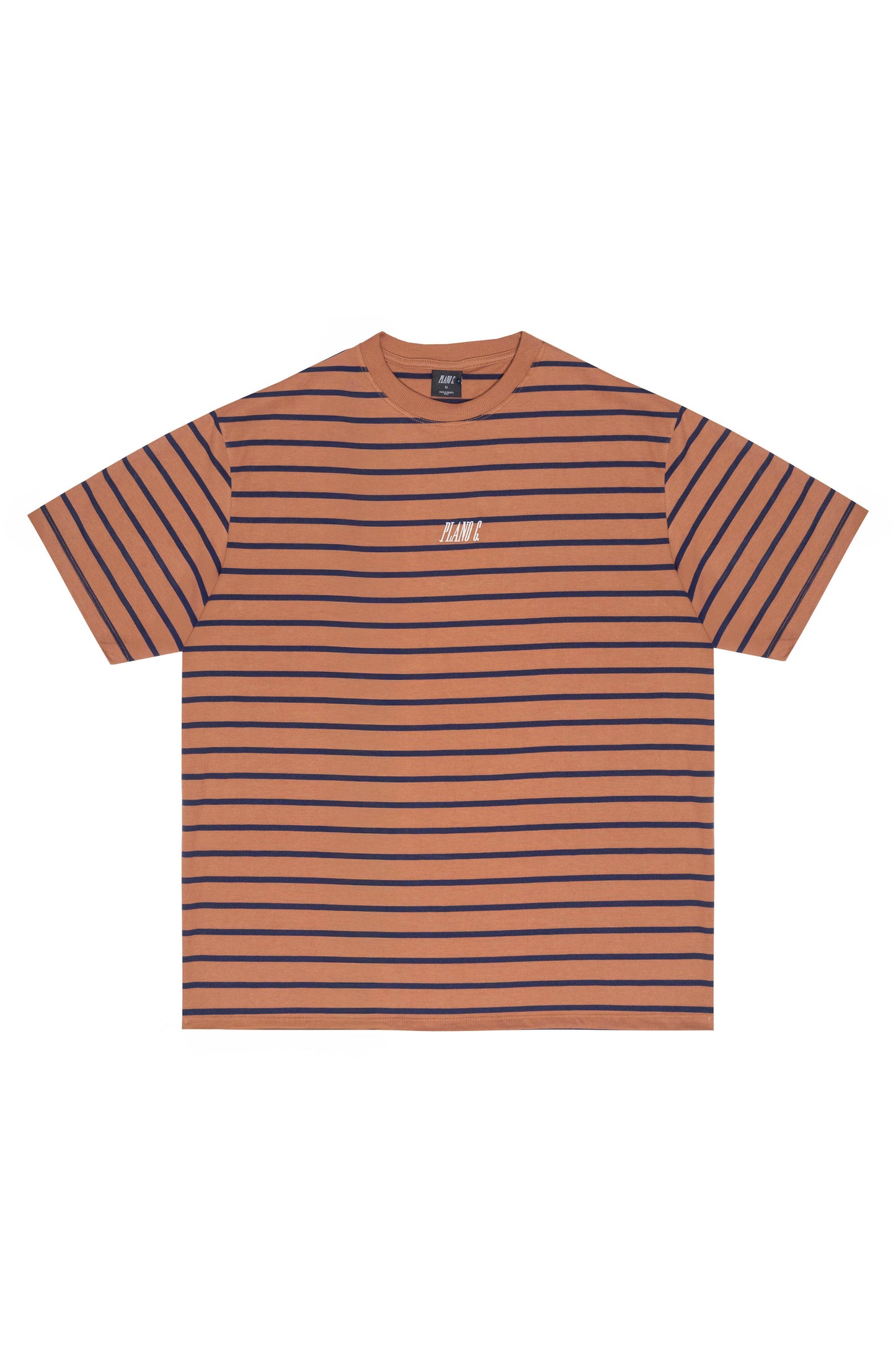 CAMISETA LISTRADA  "LOGO" RUST-NAVY
