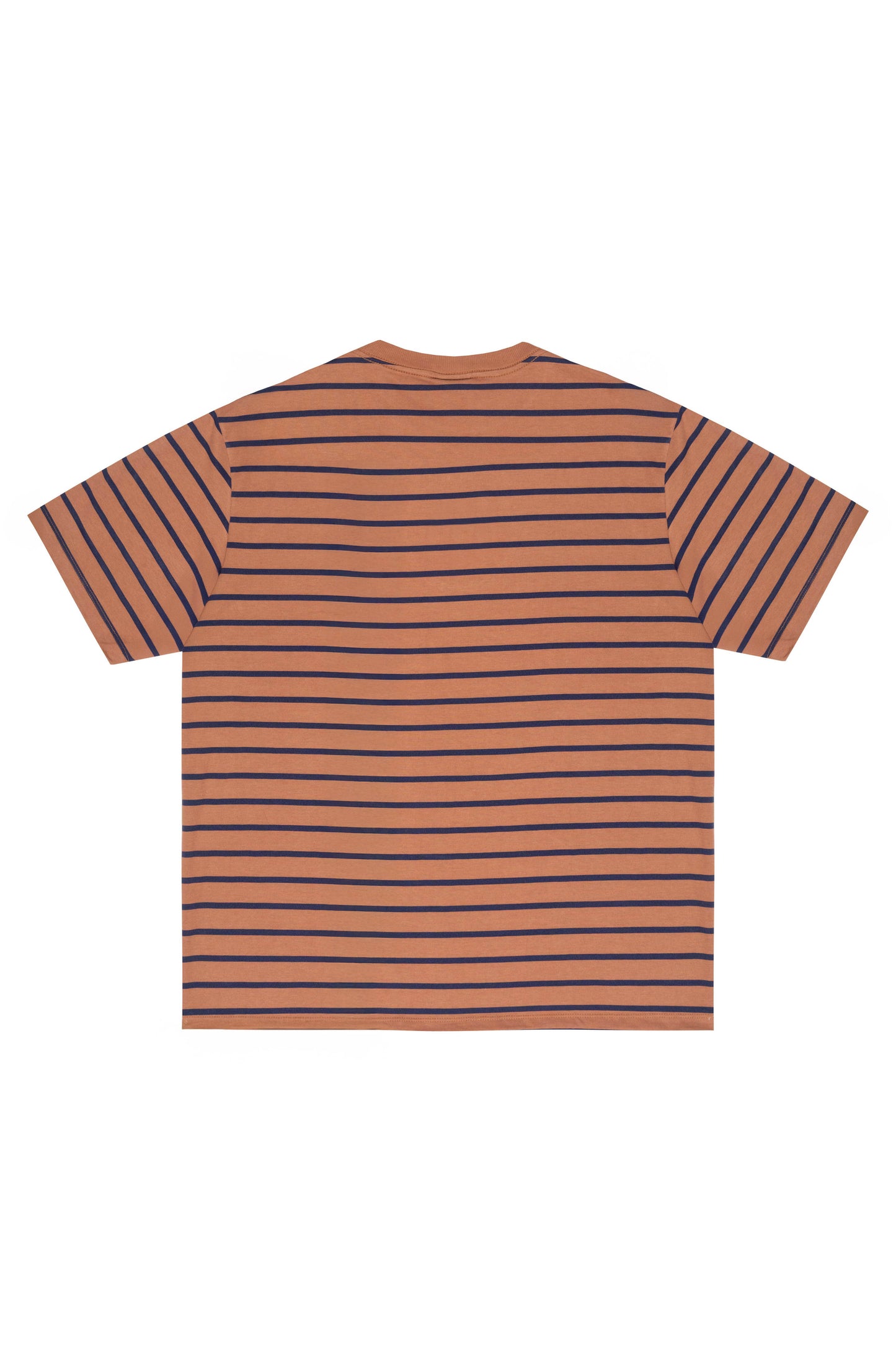 CAMISETA LISTRADA  "LOGO" RUST-NAVY