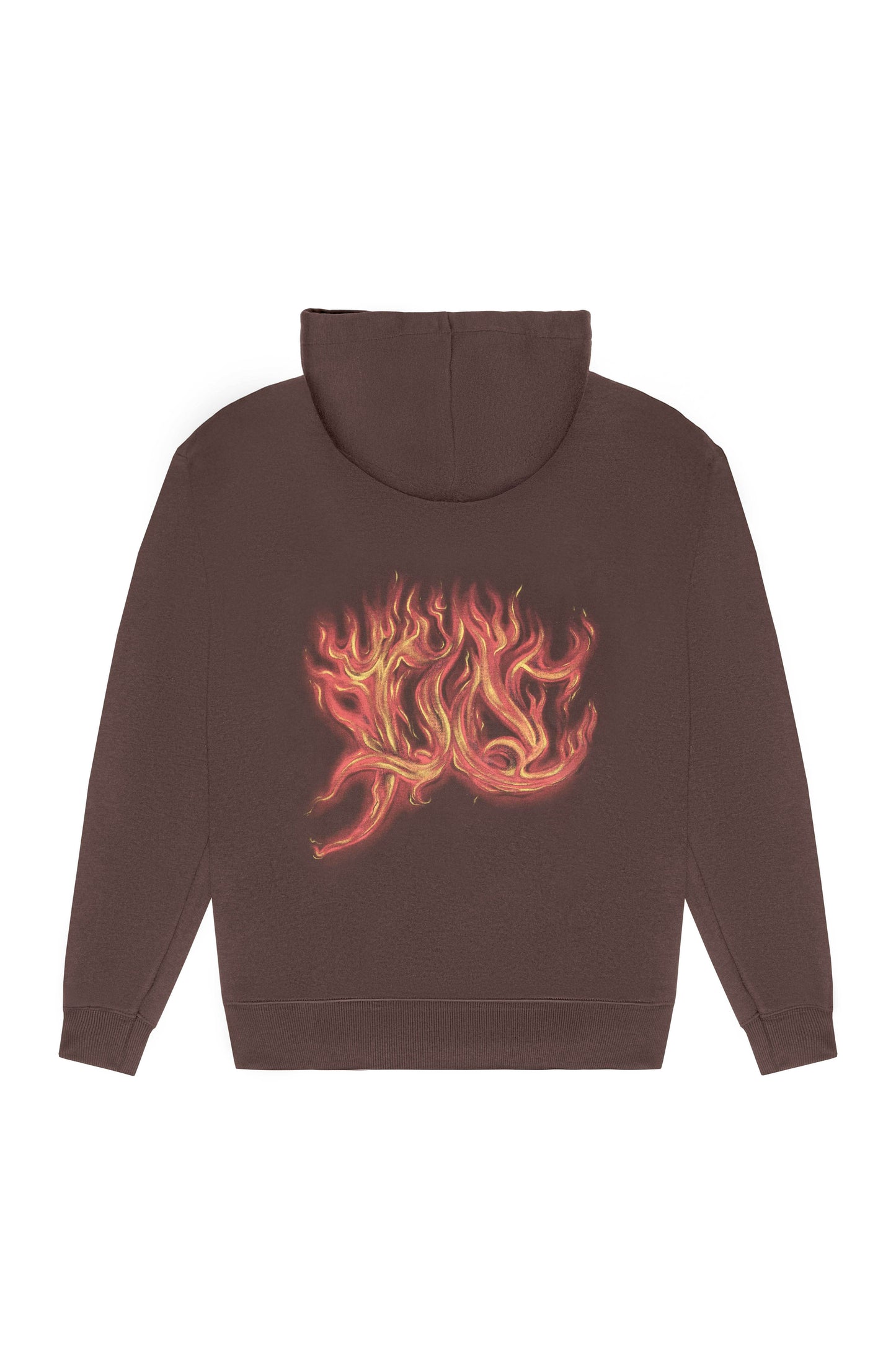 MOLETOM HOODIE "FLAMES" BROWN