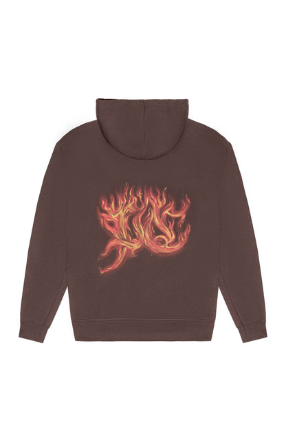 MOLETOM HOODIE "FLAMES" BROWN