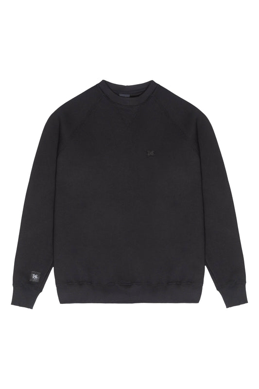MOLETOM CREWNECK RAGLAN BLACK
