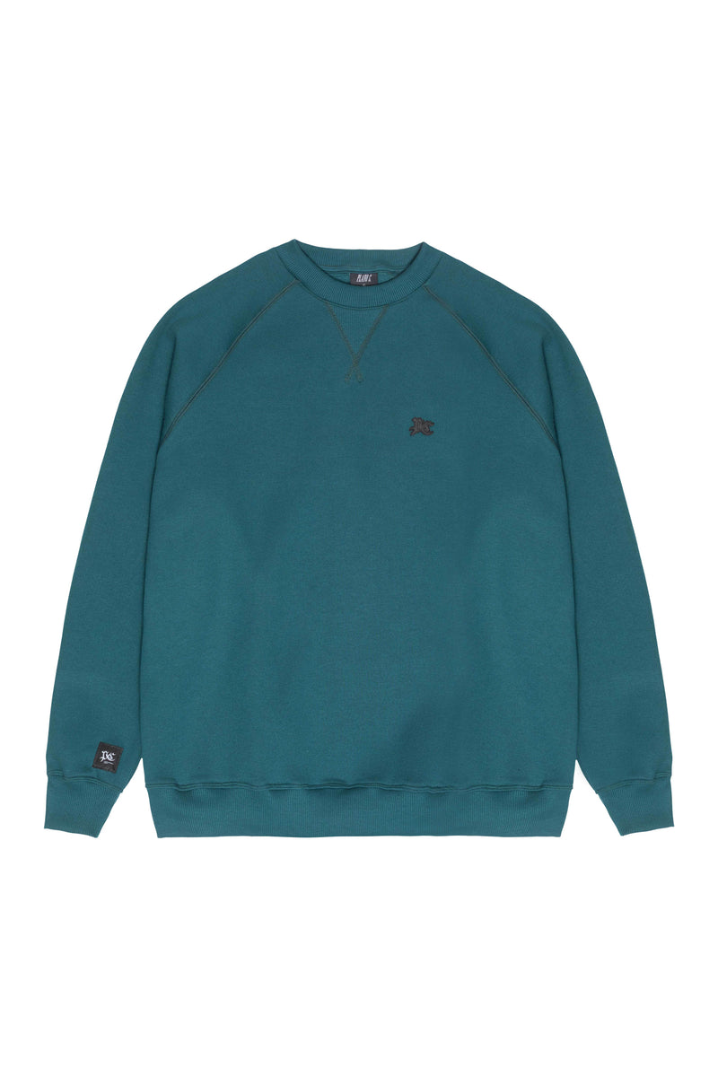 MOLETOM CREWNECK RAGLAN DARK SEA