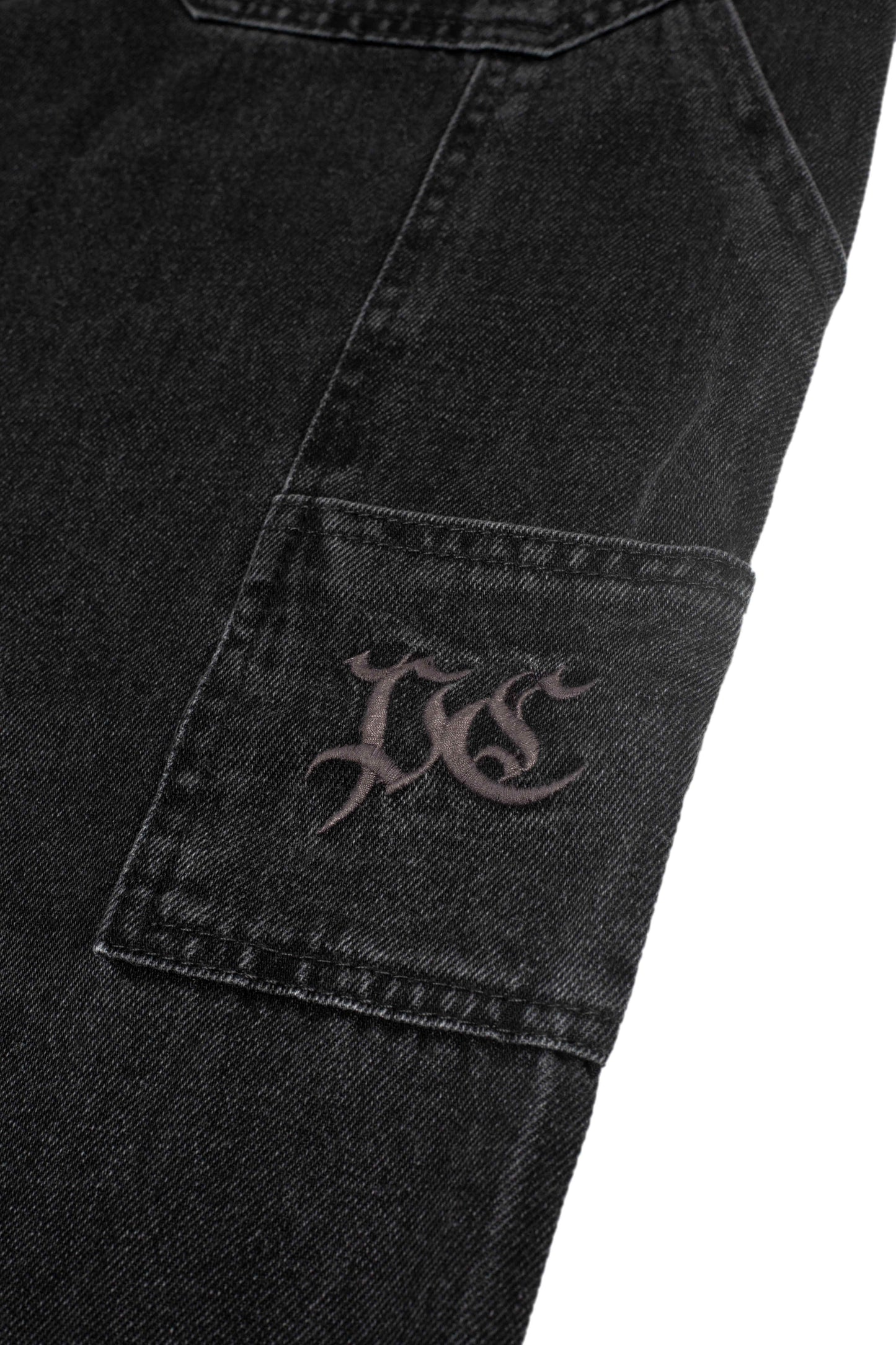 CALÇA WORK DENIM WASHED BLACK