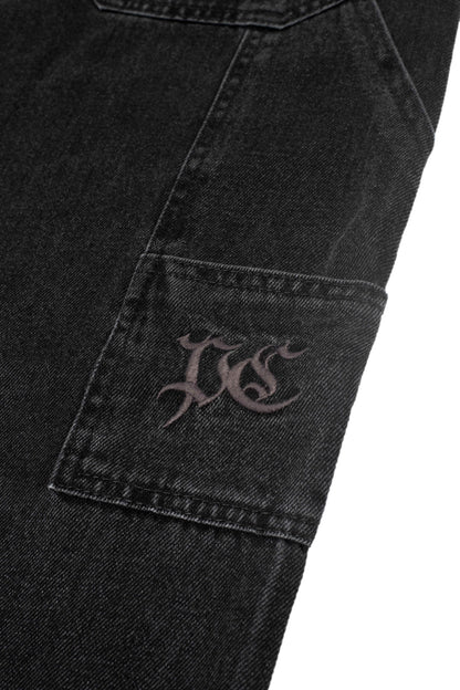 CALÇA WORK DENIM WASHED BLACK
