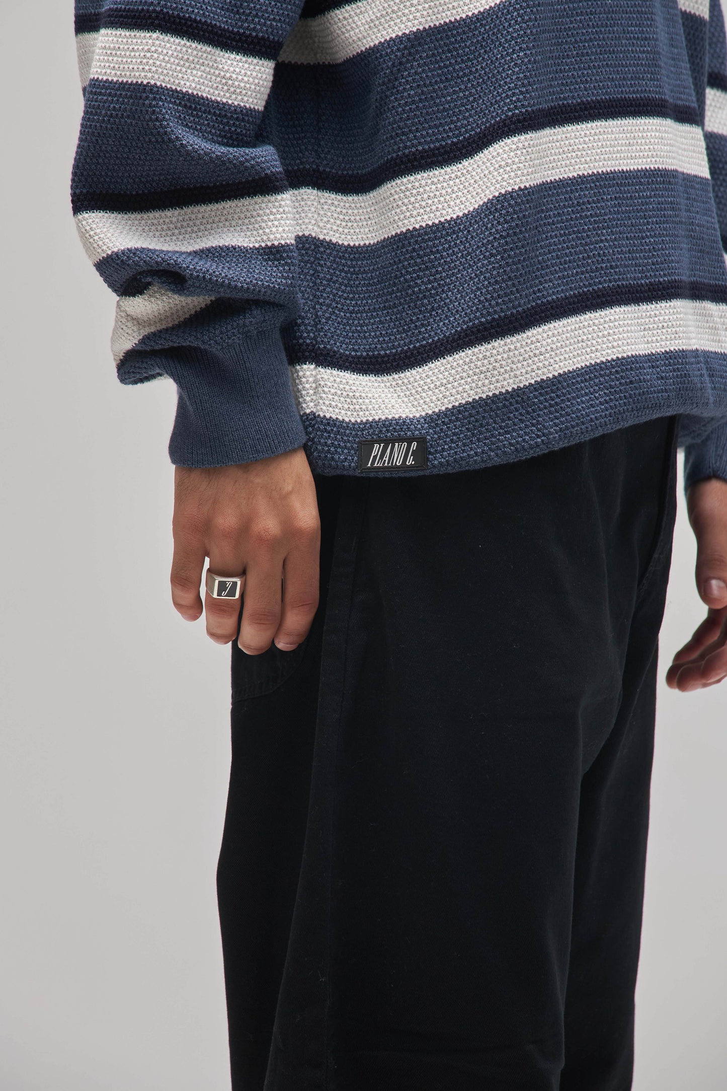 SUÉTER TRICOT LISTRADO NAVY/OFF WHITE