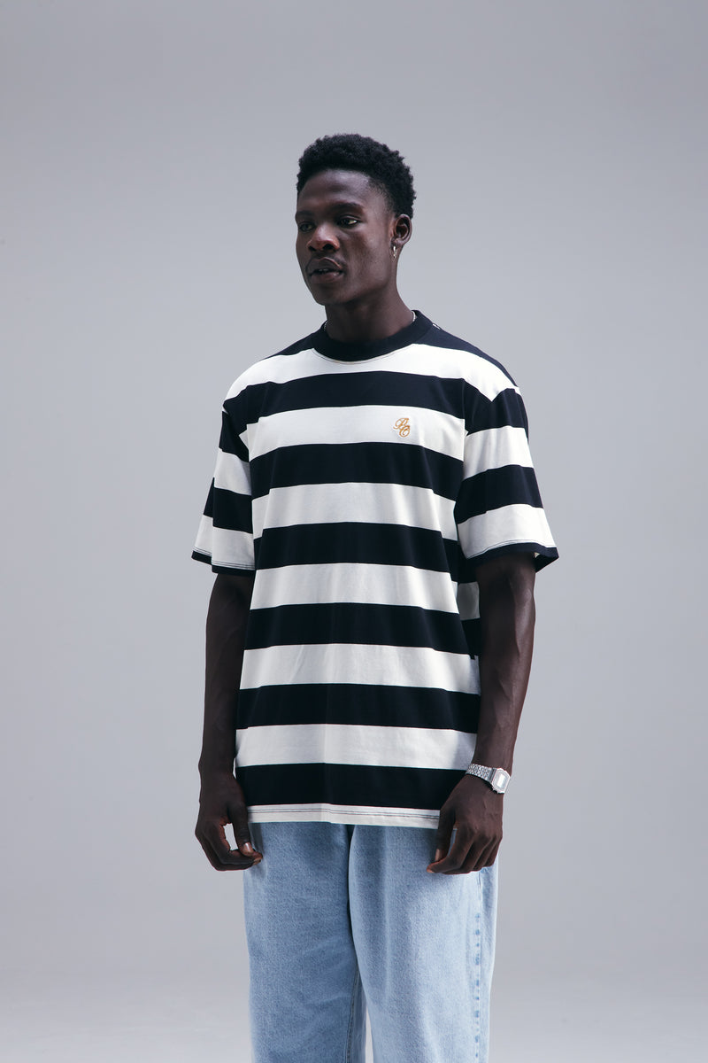 CAMISETA LISTRADA "PC LETTER" BLACK