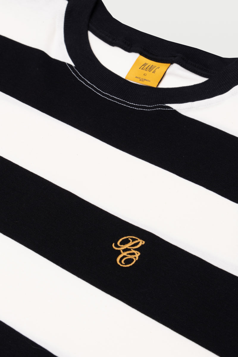 CAMISETA LISTRADA "PC LETTER" BLACK